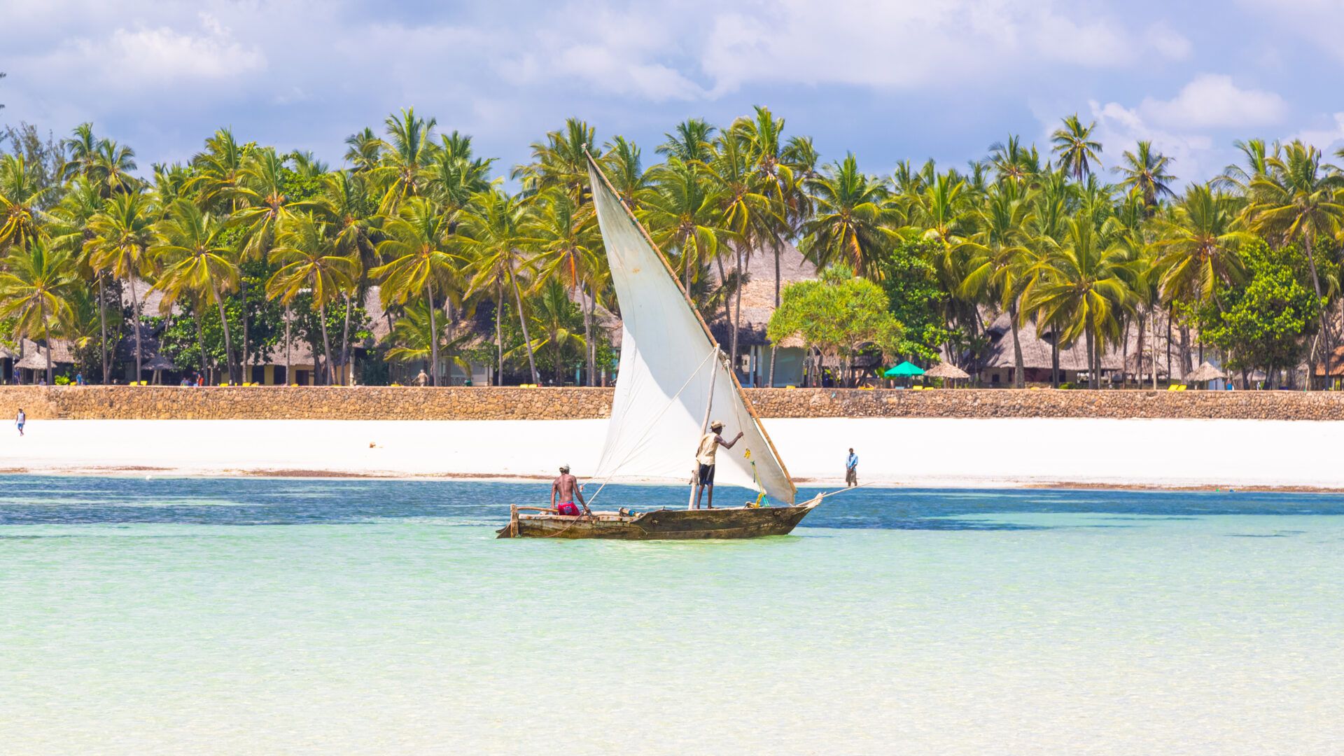Dhow sejlbåd på Diani Beach Dhow sejlbåd på Diani Beach