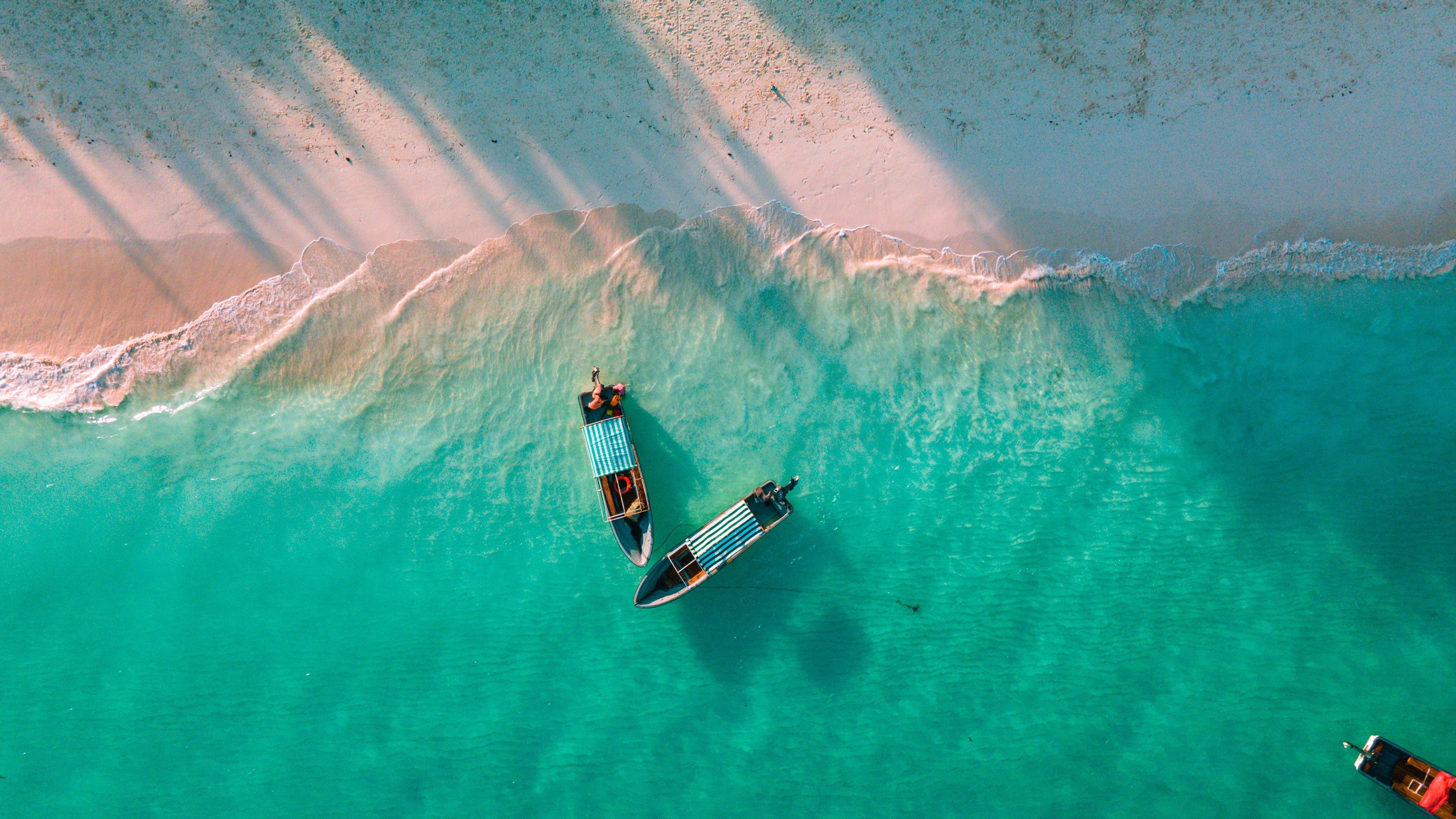 Nungwi strand med båder Zanzibar Tanzania