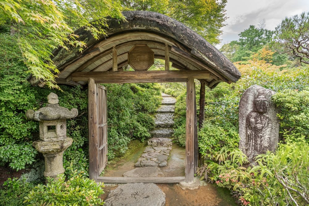 Indgangsporten til Okochi Sanso Villa i Kyoto