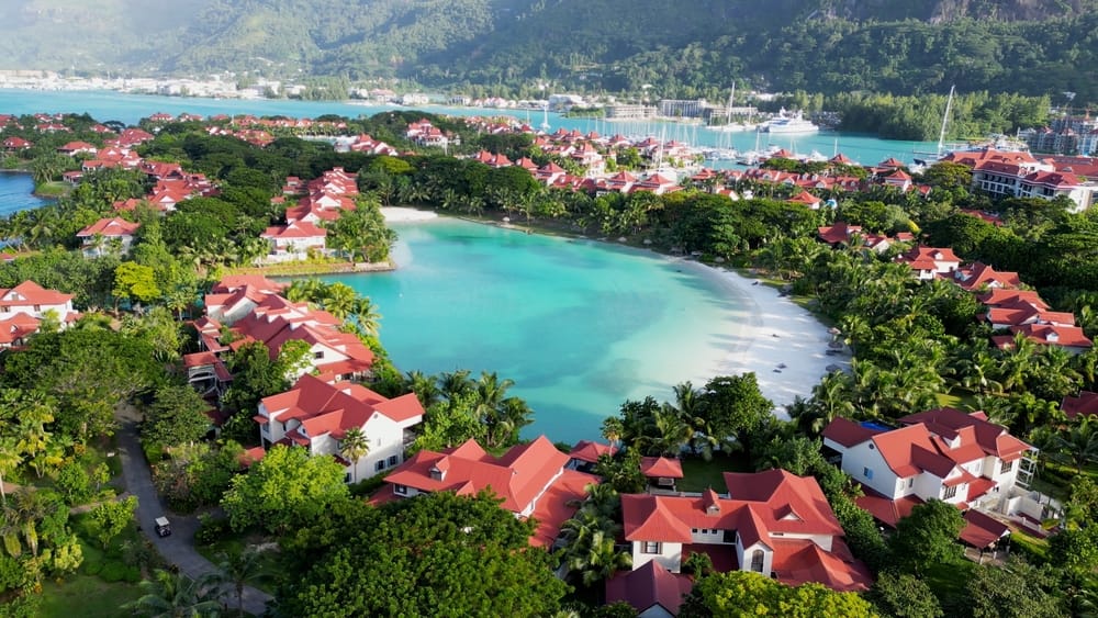 Udsigt over Victoria på Mahé, Seychellerne