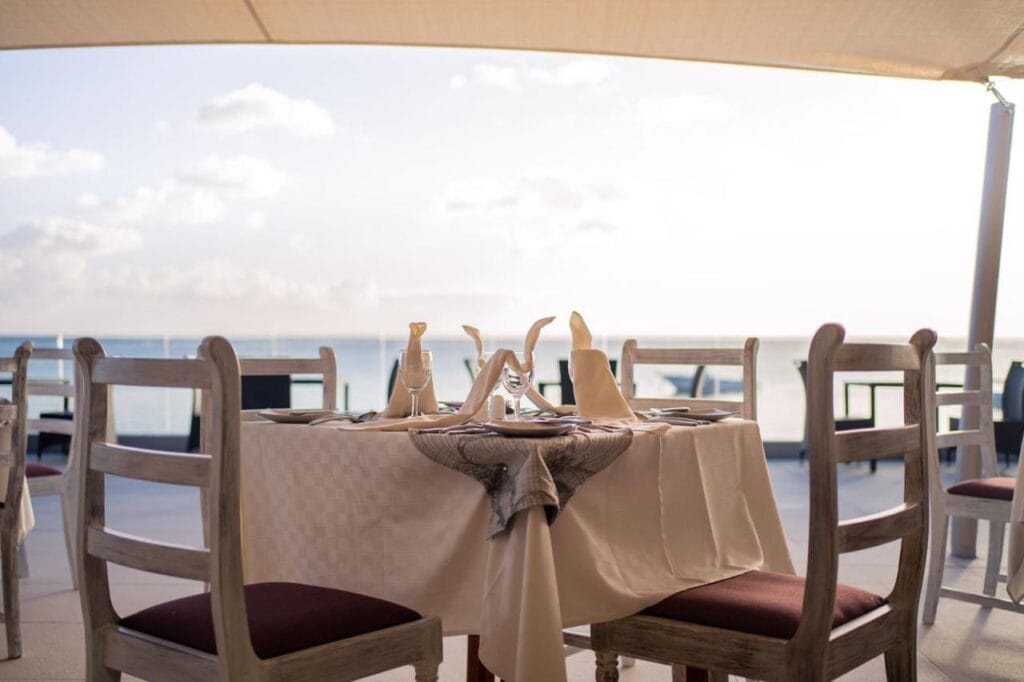 Gold Beach resort Dinner with af view