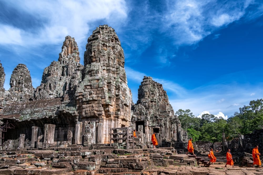 Buddhistiske munke ved Angkor Wat – Cambodja