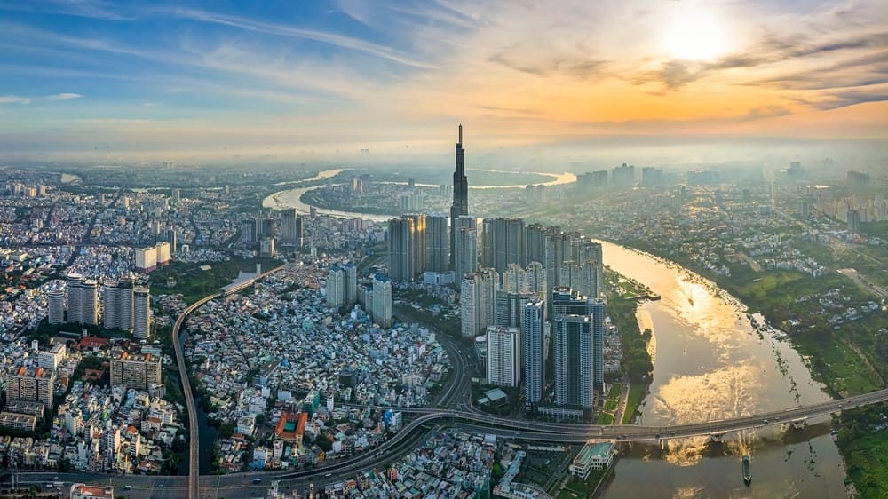 Panorama over Ho Chi Minh City Skyline