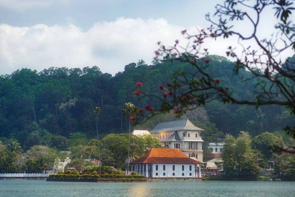 Smuk udsigt til Temple of the Sacred Tooth Relic i Kandy