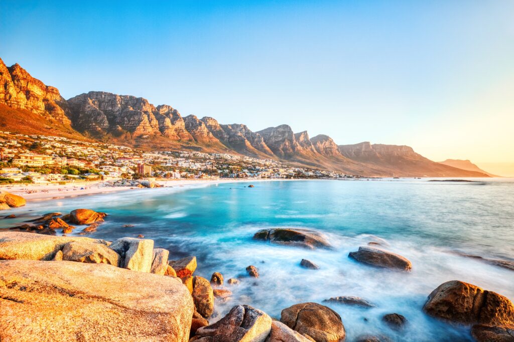 Langtidseksponering af den 12 apostels i Cape Town