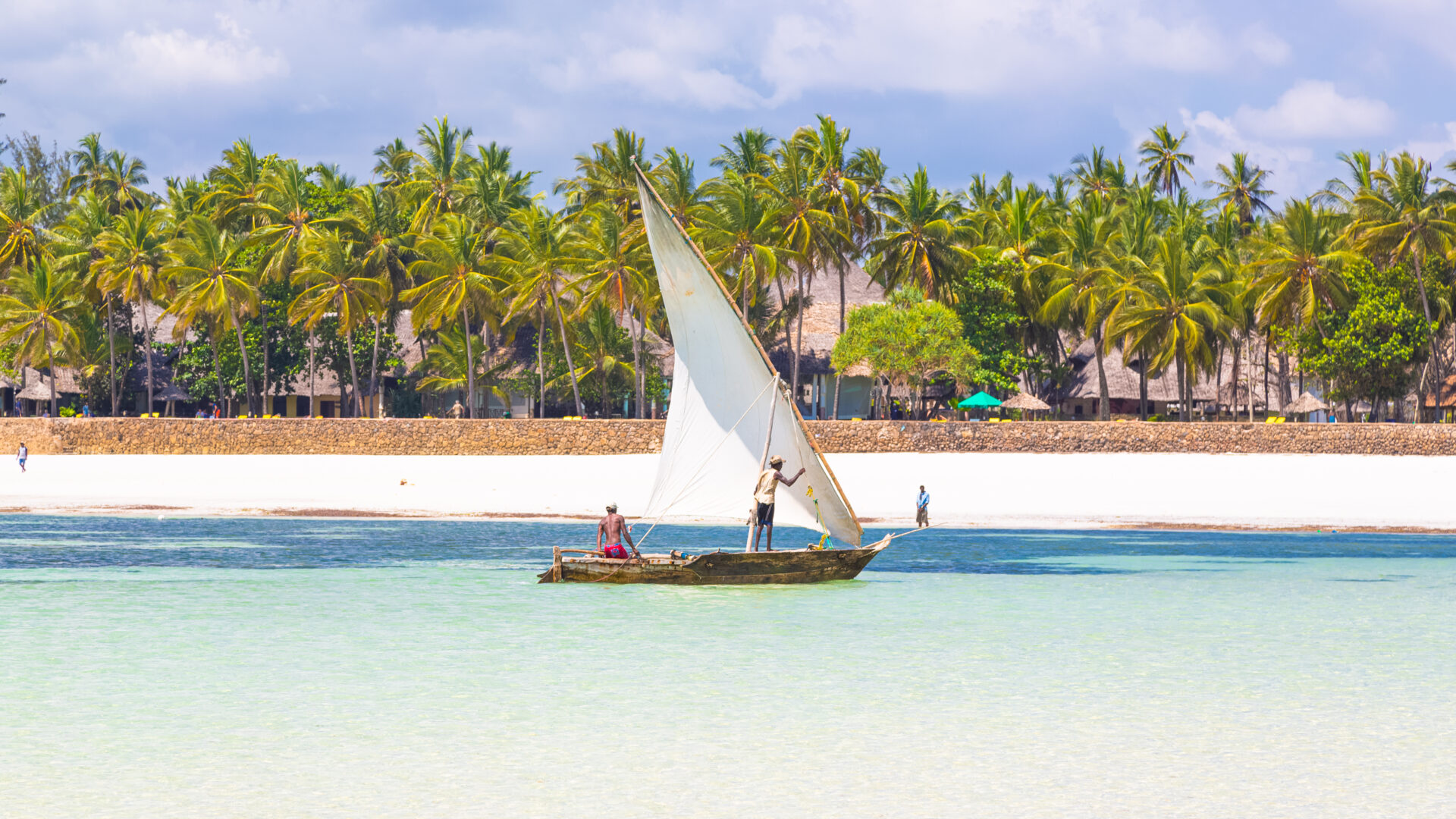 Dhow sejlbåd på Diani Beach