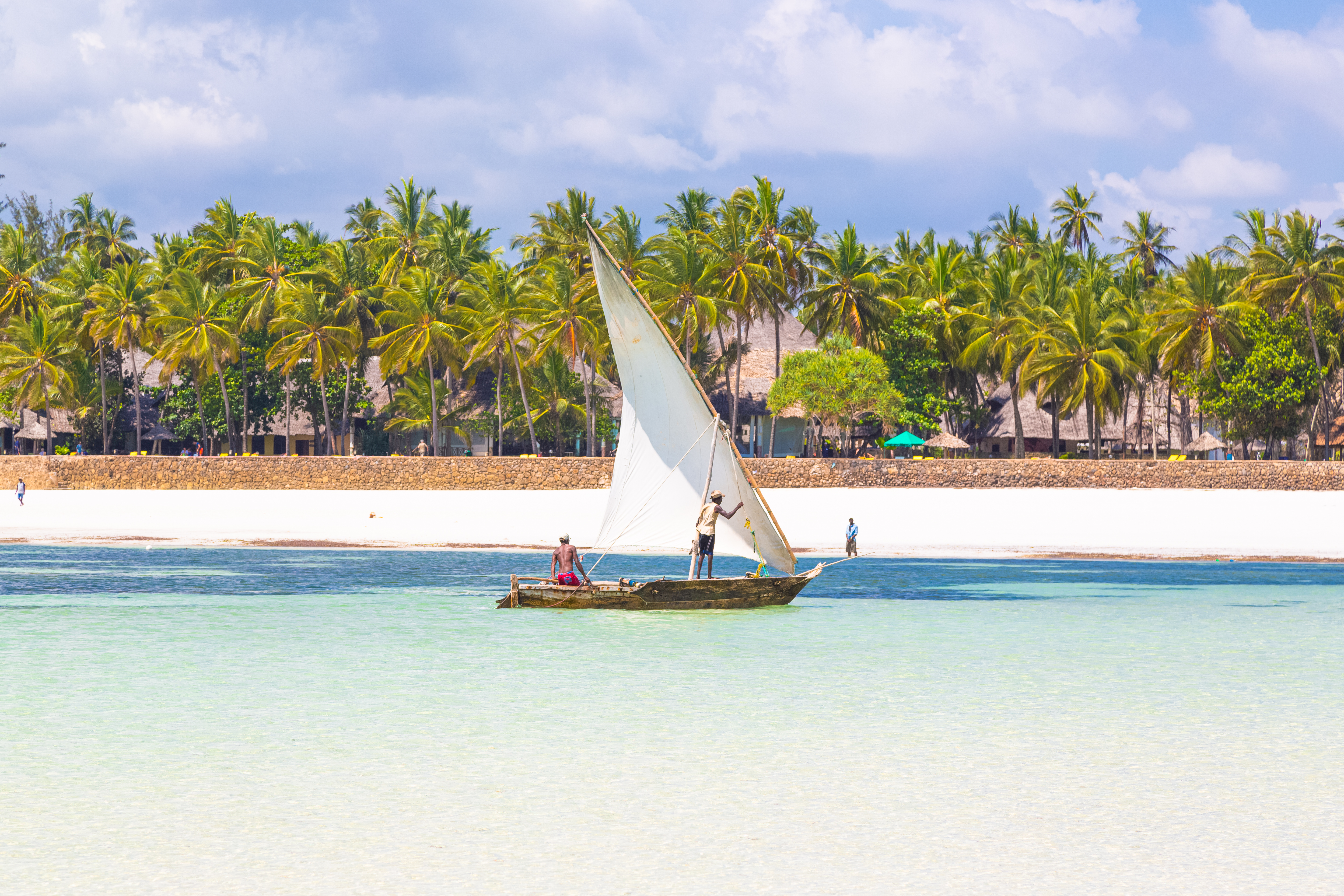 Dhow sejlbåd på Diani Beach