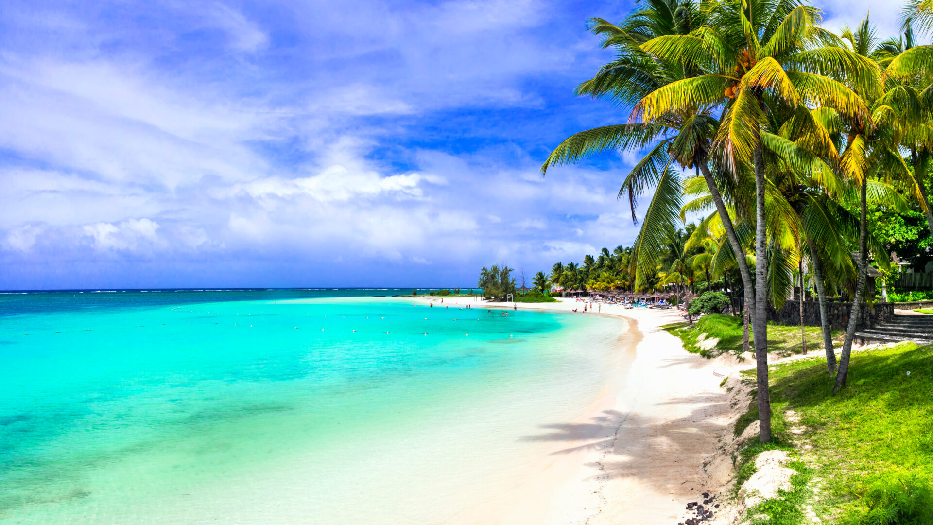 Stranden ved Belle Mare på Mauritius