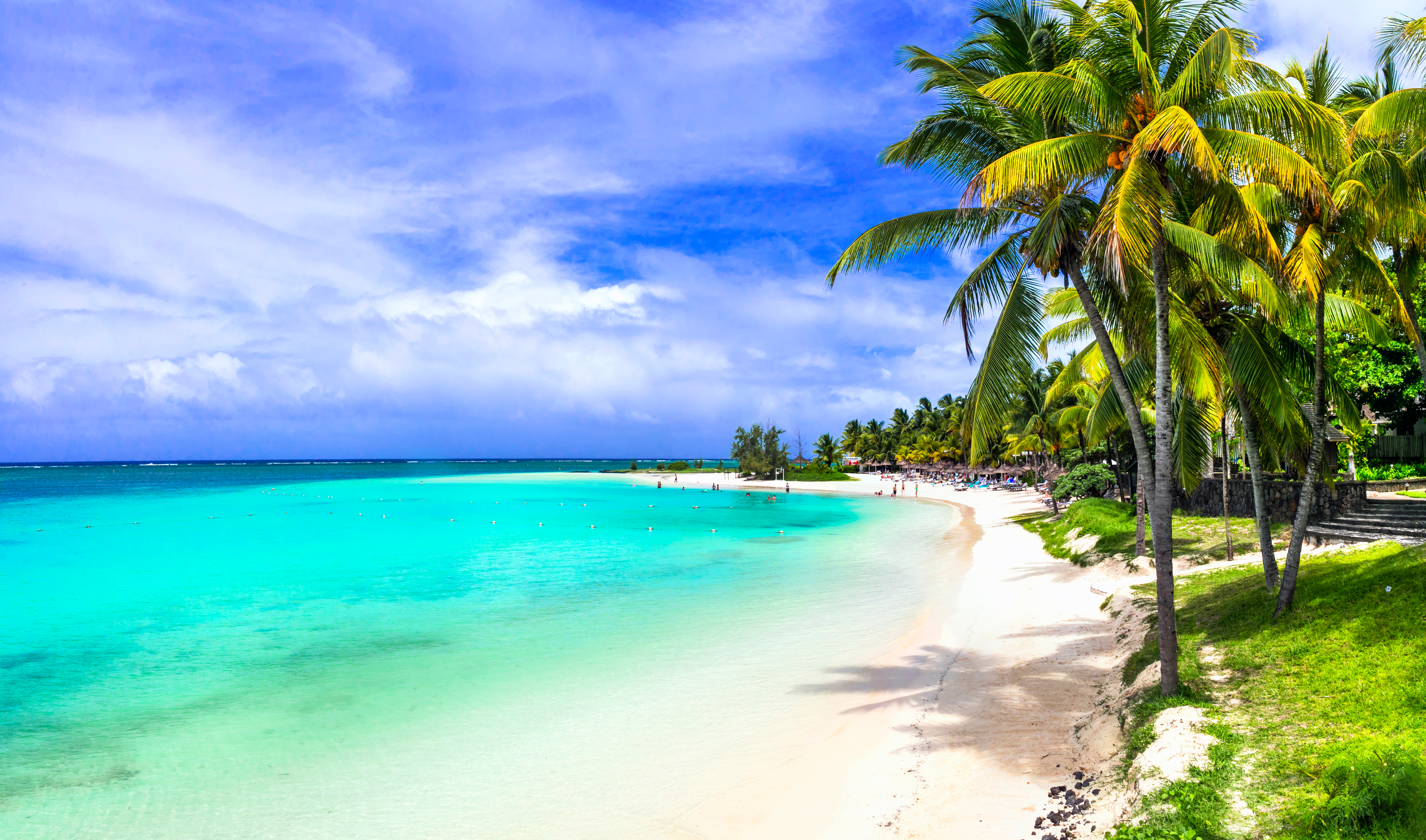 Stranden ved Belle Mare på Mauritius