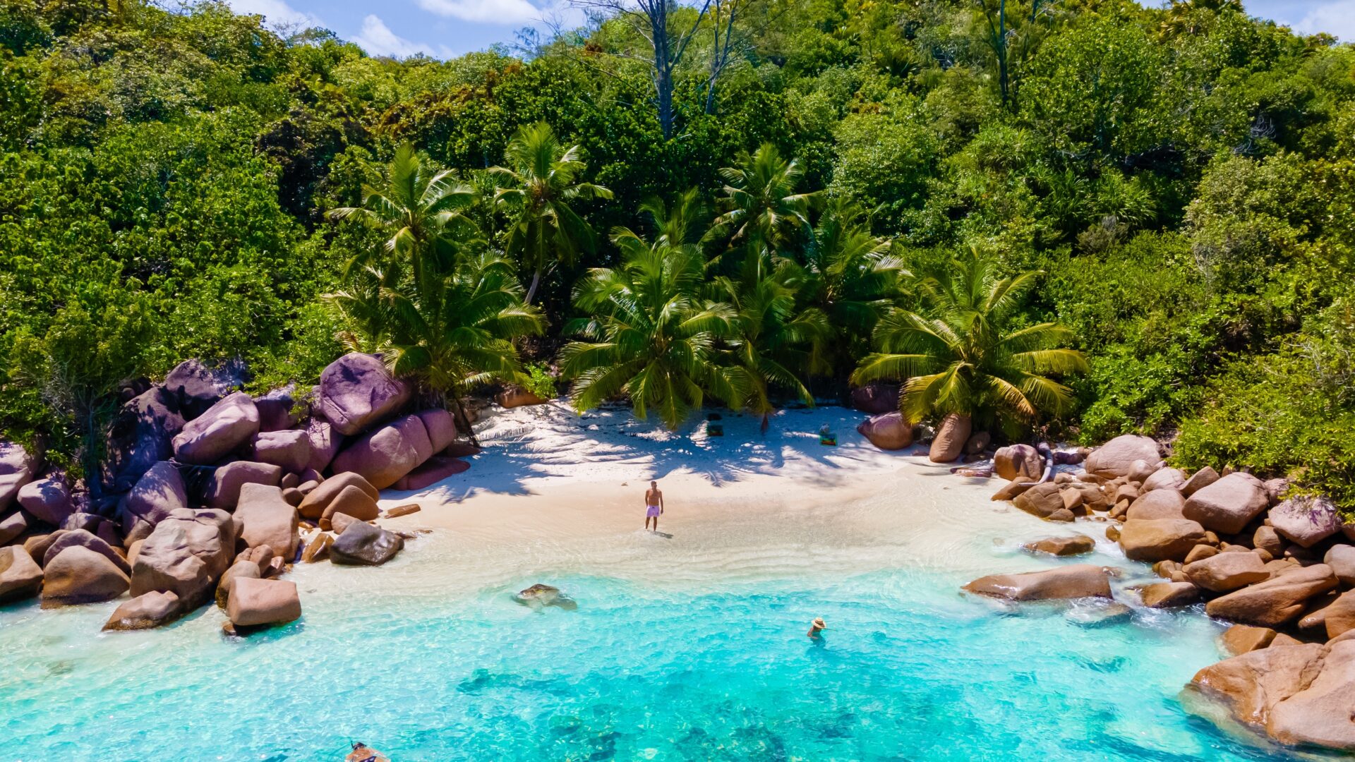 Anse Lazio stranden på Praslin, Seychellerne