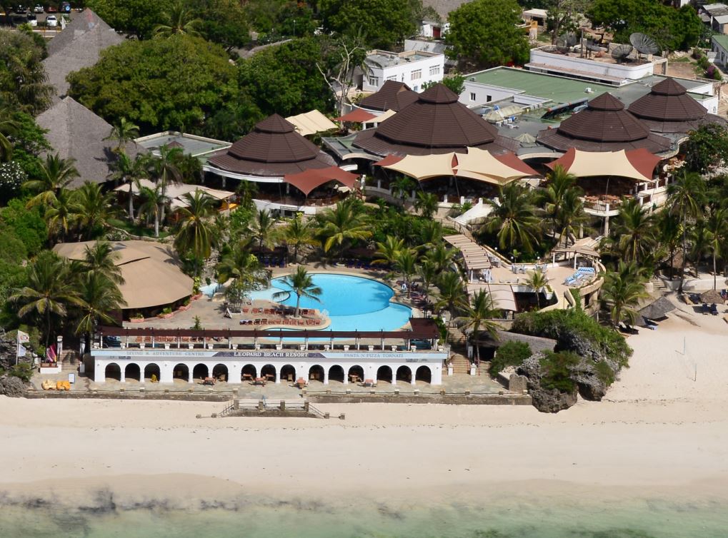 Leopard Beach Resort set oppefra