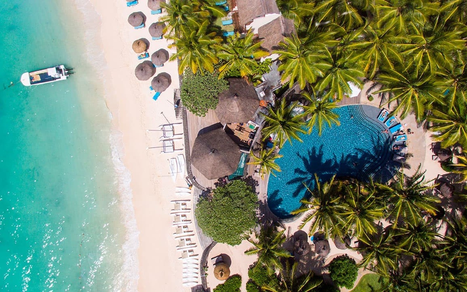 Constance Belle Mare Plage Mauritius luftbillede af stranden