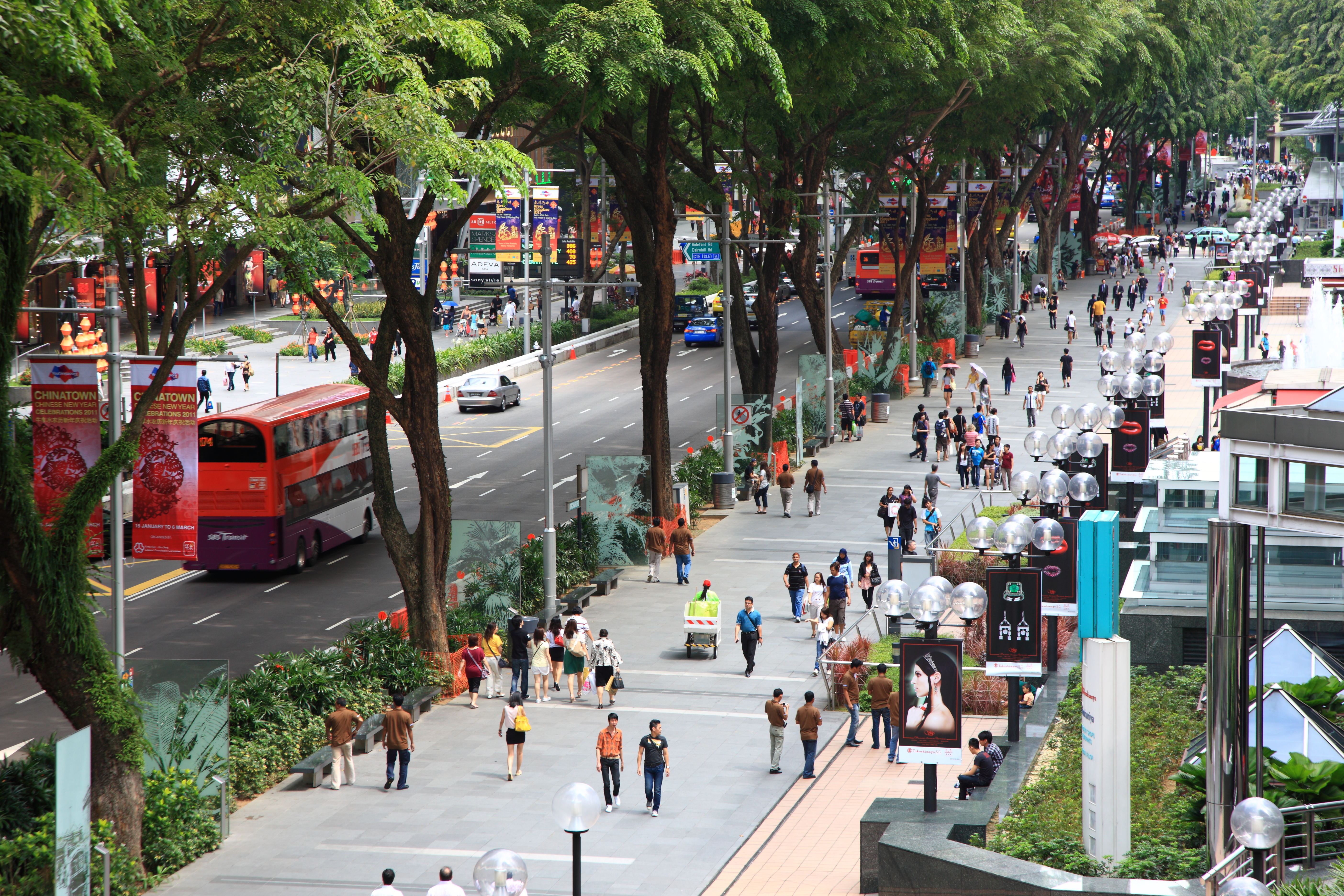Shopping og liv på Orchard Road